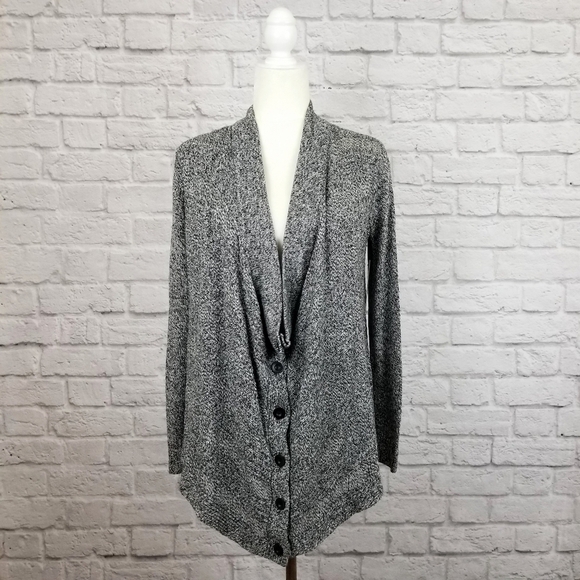 Alice + Olivia gray draped button front cardigan women's size XS New With Tsgs - Picture 2 of 9